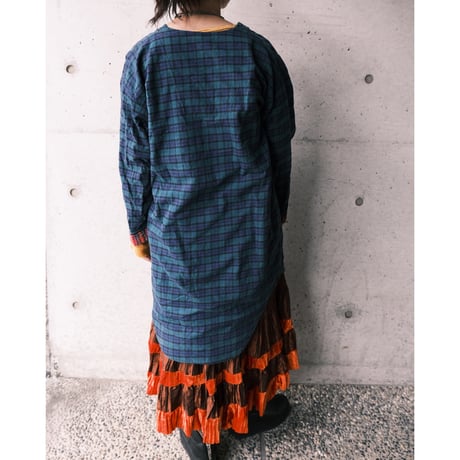tired skirt / brown × orange