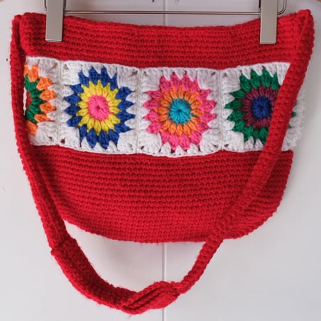 granny square knit shoulder bag