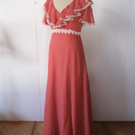 pin dot frill dress