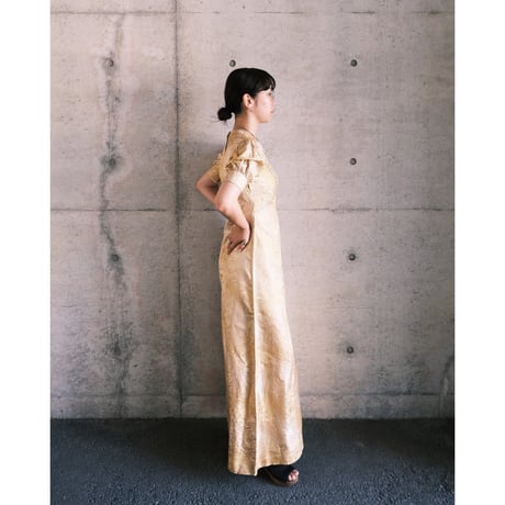embroidery gold dress