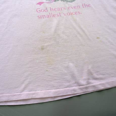 old print tee "cat" / pink