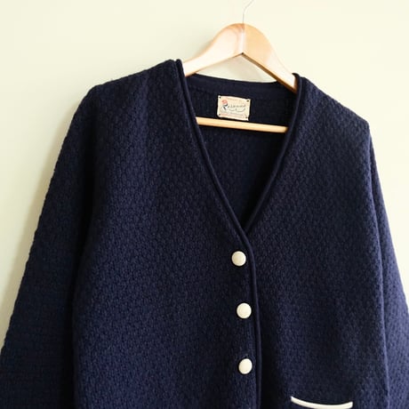 60s Navy Wool Cardigan