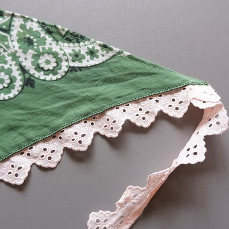 eski. original remake / lace × bandanna  kerchief "green"