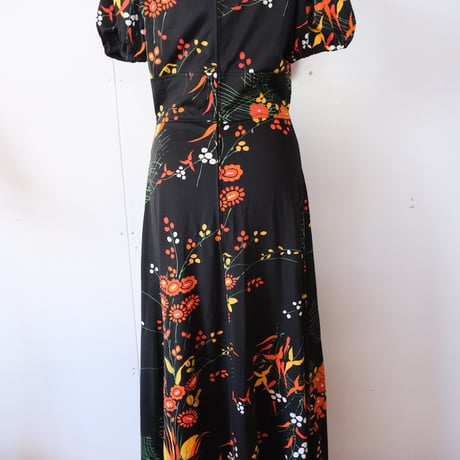 flower print black dress