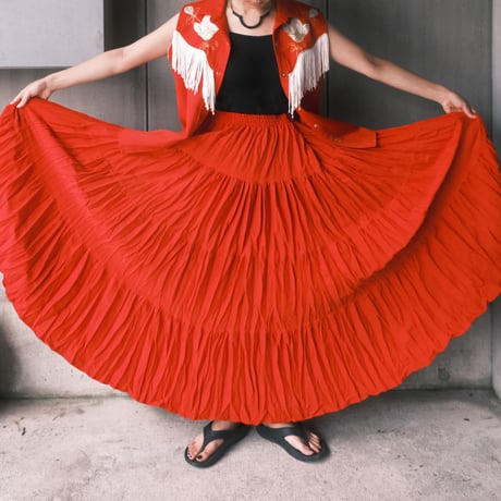 flare skirt / red / made in Guatemala