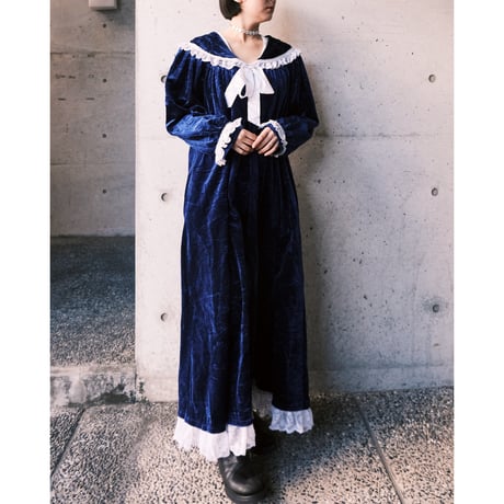 lace × velours dress