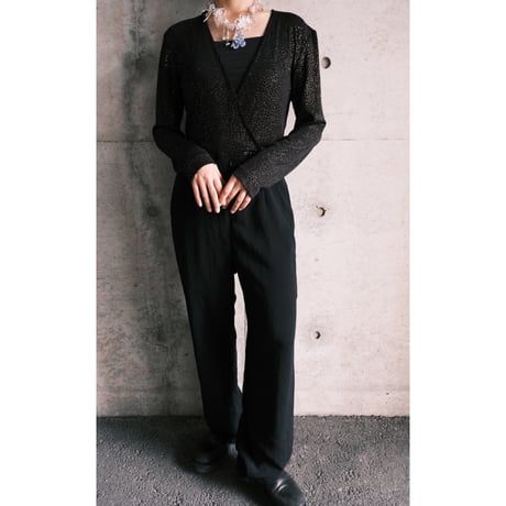 jump suits "black × lame"