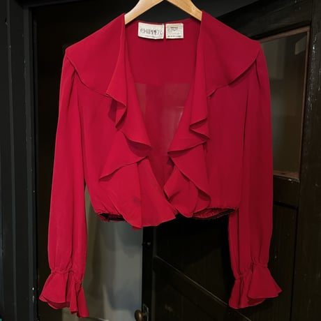 frill collar see-through blouse