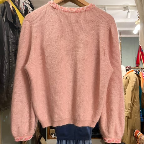 mohair cardigan with beads embroidery