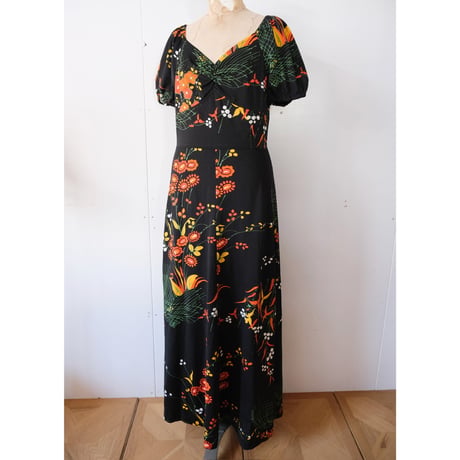 flower print black dress