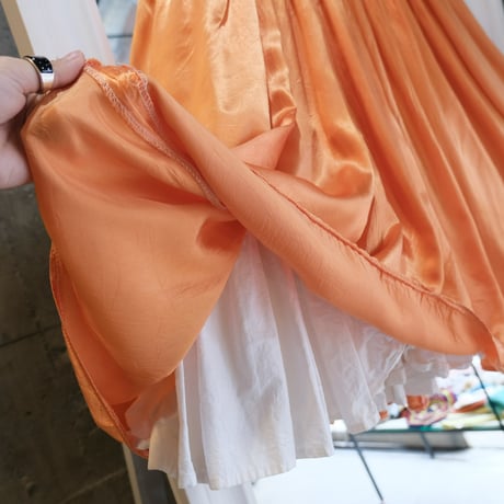 antique / satin × cotton skirt