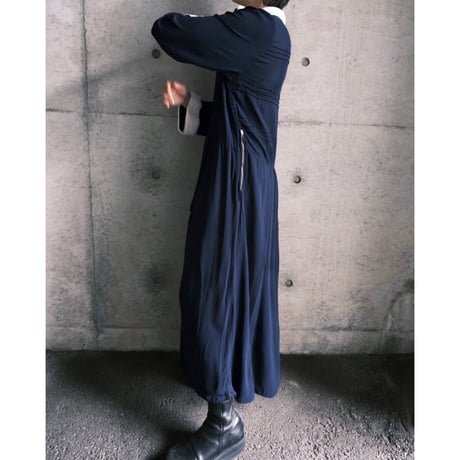 60 / see-through navy dress