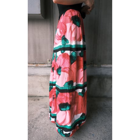 60s vintage / heavy linen flower dress