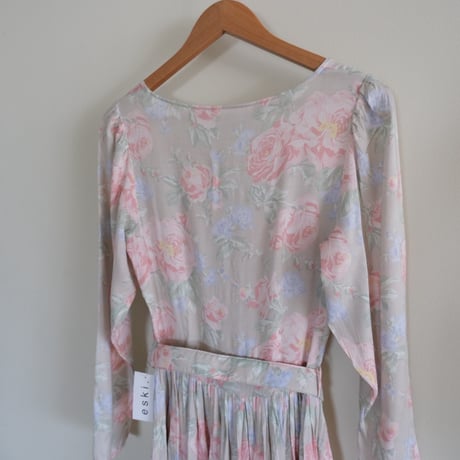 〜80s rayon dress with belt