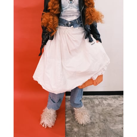 antique / satin × cotton skirt