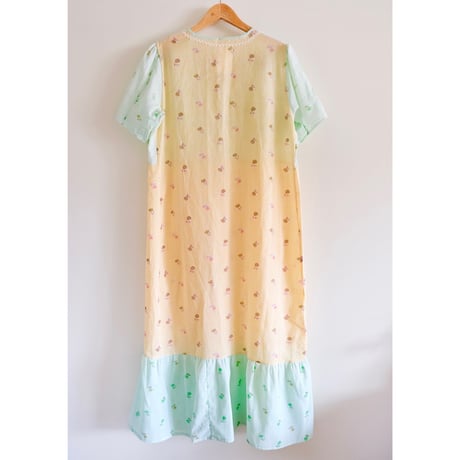 handmade flower × stripe dress