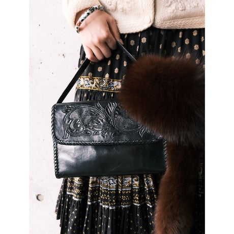 carving leather hand bag