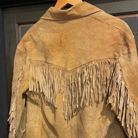 〜70s leather jacket with fringe