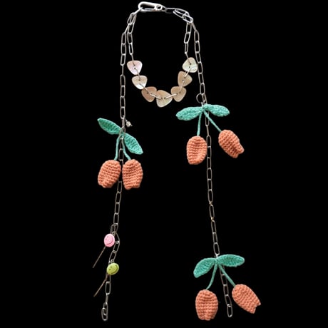 eski. original shell chain necklace "cherry"
