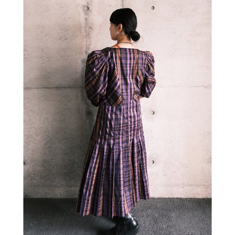 tyrol dress "check × purple"