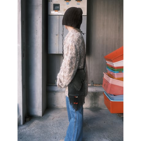 leather shoulder bag with fringe