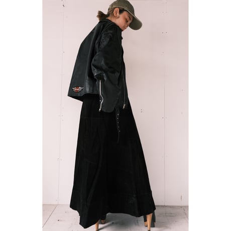 Pamela McCoy / leather flare skirt