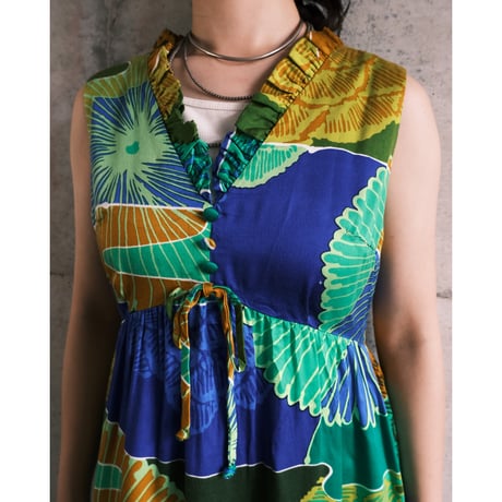 〜70s Hawaiian dress / "LIBERTY HOUSE" fabric