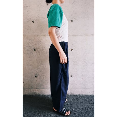 slacks pants “navy” with tuck