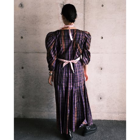 tyrol dress "check × purple"