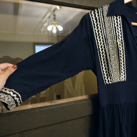 〜60s vintage dress / navy