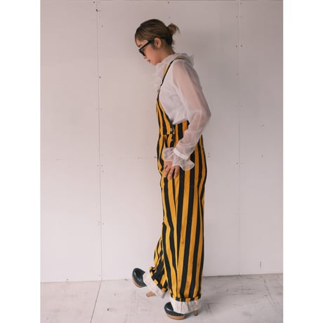 "GAME BIBS" stripe overall