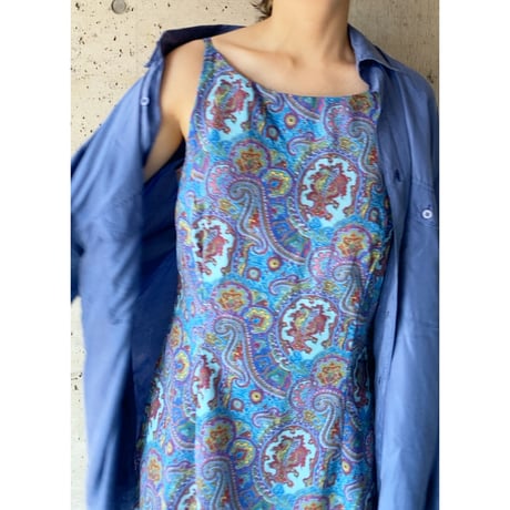 long sleeve big silk shirts "blue"