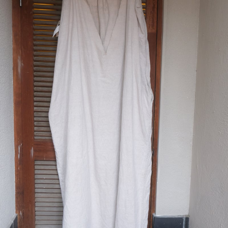 eski.エスキ　リメイクリネンドレス　ホワイト　ヴィンテージ　ワンピース eski. original remake linen dress / white / pl