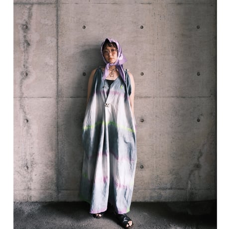 eski.  original dress / overdye × hand paint "border"