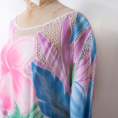 mesh × flower tunic