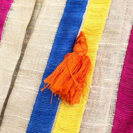 special vintage / multicolored tassel linen jacket