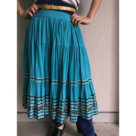 vintage mexican skirt / black tape