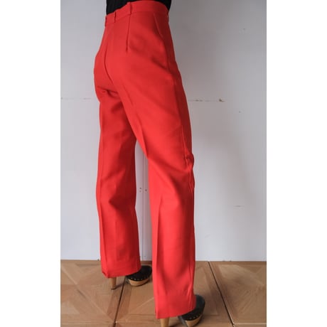 70's straight collar pants / red