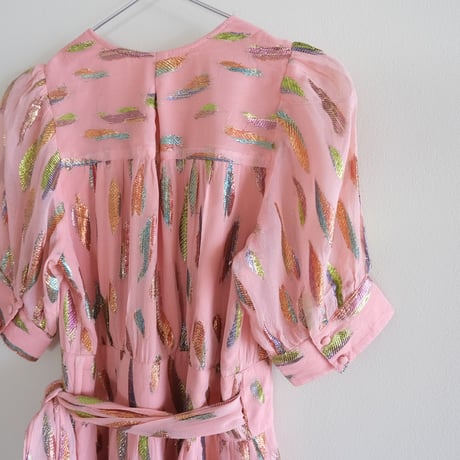 leaf motif wrap dress