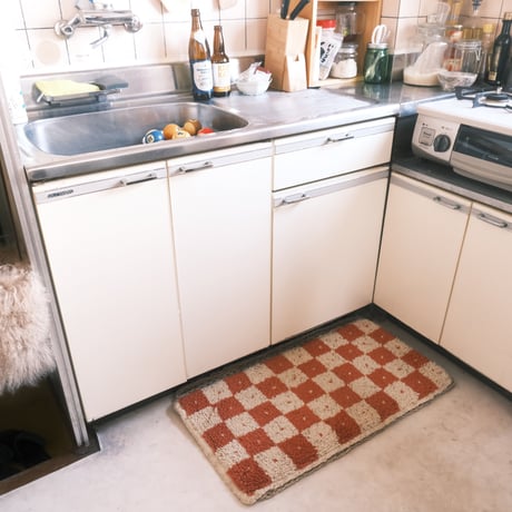 vintage rug "block check"