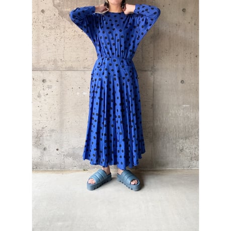 80s KASPER / polka dot cotton dress
