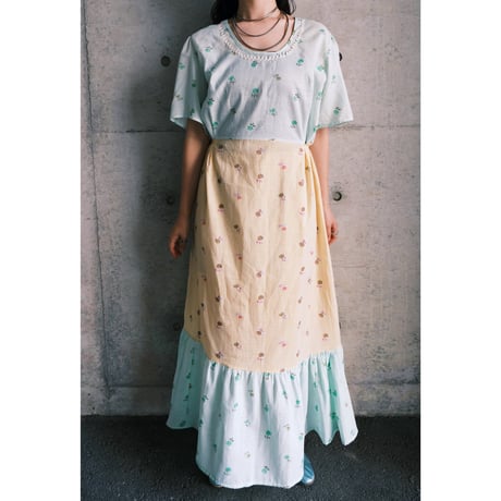 handmade flower × stripe dress