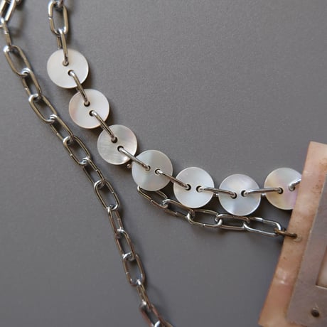 eski. original shell chain necklace "vintage parts"