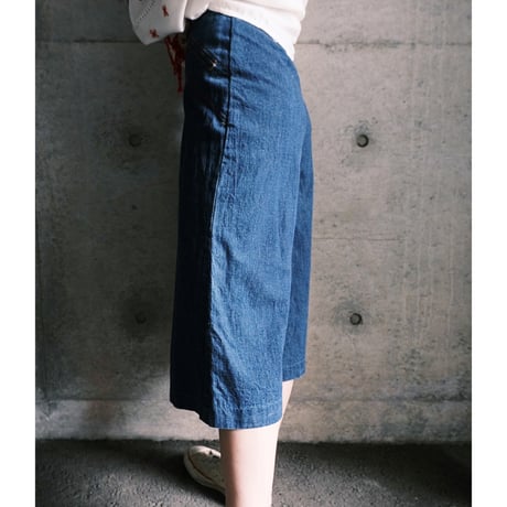 70s gaucho denim pants