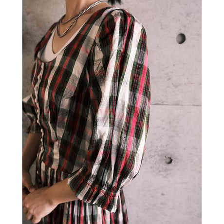 Tyrol dress "pink × check"