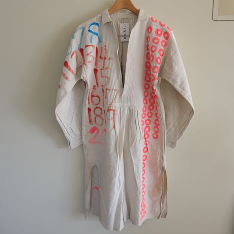 eski. × 画楽 hand paint antique linen shirt
