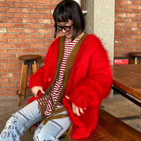 "BAA COSTUME MFG." / king  mohair  sweater / red