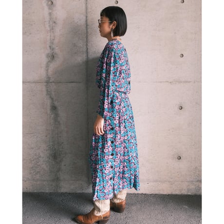 flower print dress “purple”