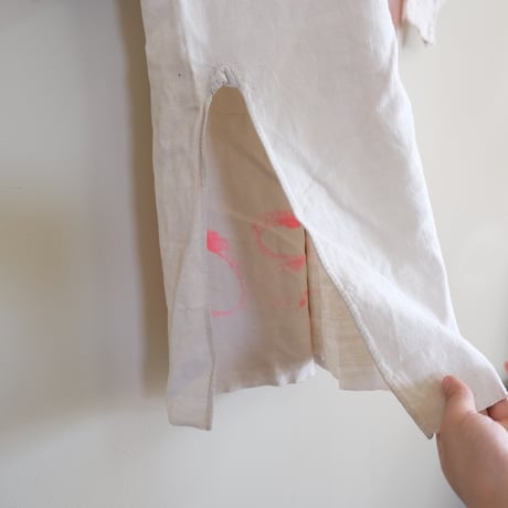 eski. × 画楽 hand paint antique linen shirt