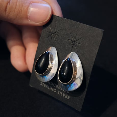 indian jewelry / onyx earring